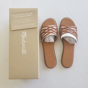 MADEWELL Crisscross slide sandals in leather